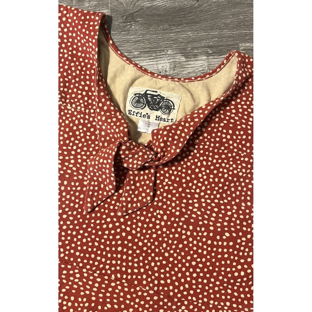 Effie's Heart The Ready Dress in Chamomile Print Burnt Orange Polka Dot Size 1X